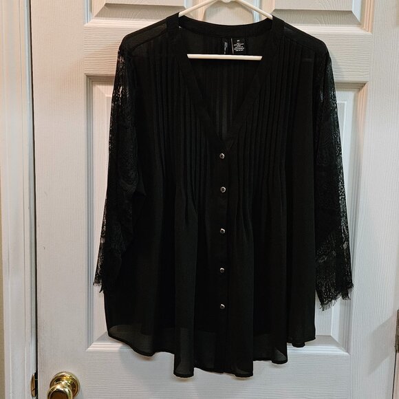 Women's Formal Black Top Plus Size 3X - Picture 6 of 6
